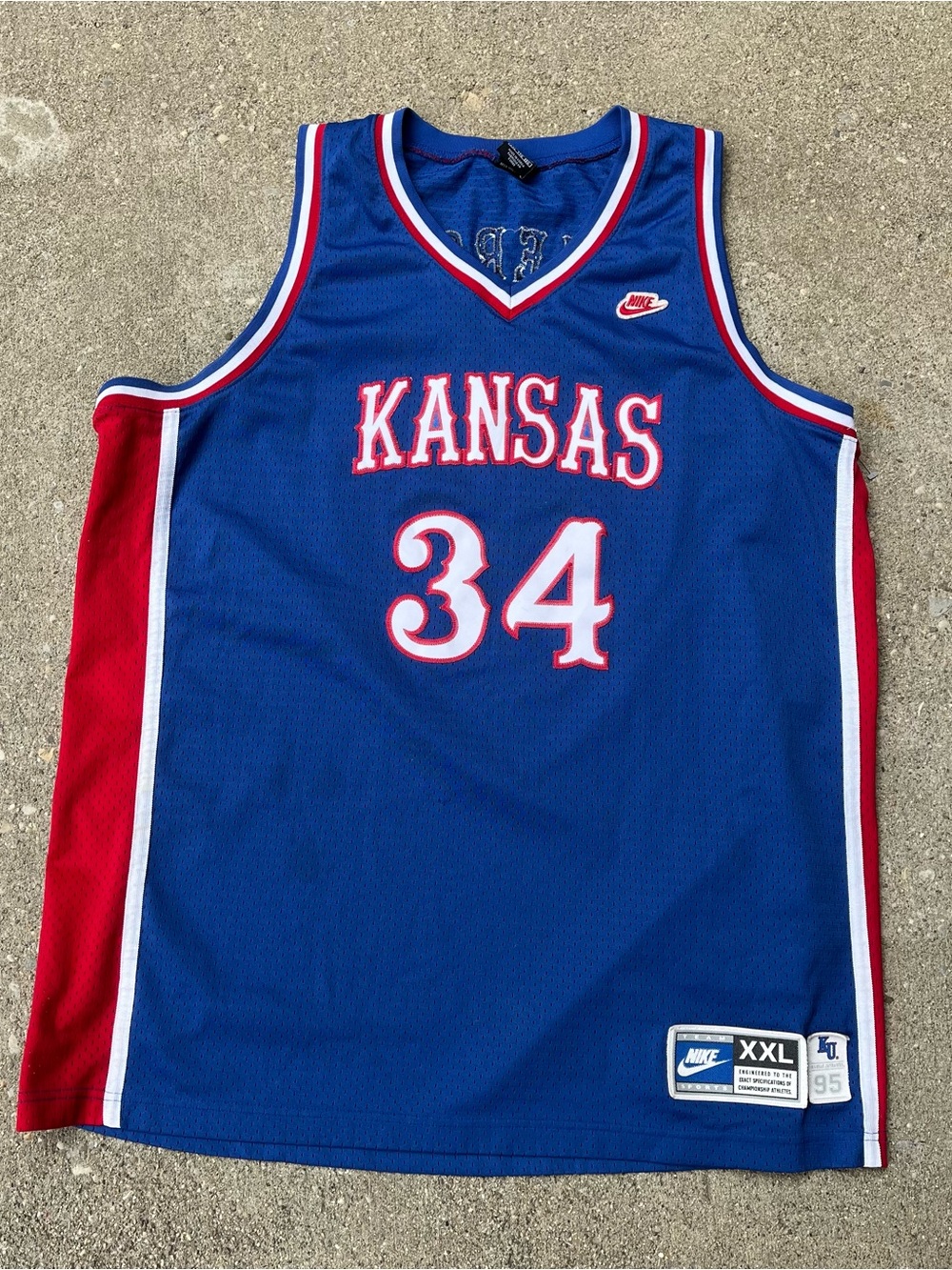 VTG Nike Paul Pierce Kansas Jayhawks Basketball Jersey Size XXL